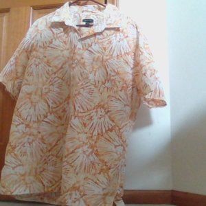 Van Heusen Hawaiin Shirt - Orange 17-17 1/2 XL Shirt